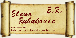 Elena Rubaković vizit kartica